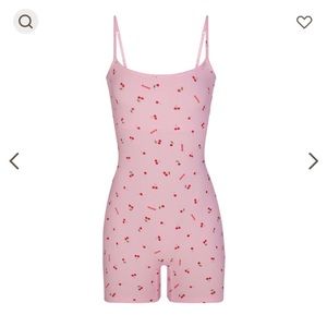 SKIMS Pink Cherry Print Bodysuit